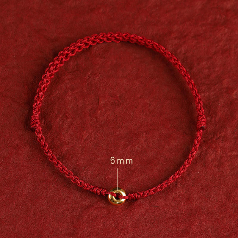 Buddha Stones 999 Oro Piccola Fibbia della Pace Corda Rossa Protezione Fortuna Braccialetto Intrecciato Cavigliera - Image 15