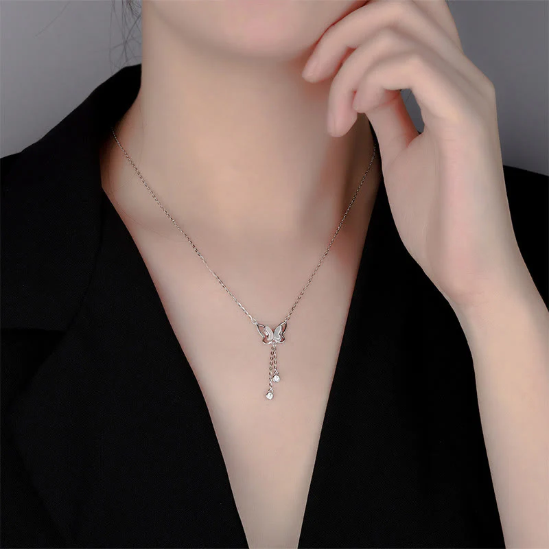 Buddha Stones 999 Sterling Silver Tridacna Pietra Farfalla Calma Collana Pendente - Image 10