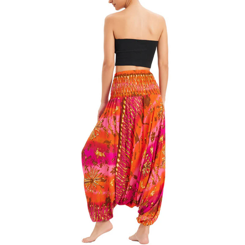Buddha Stones a balze larghe e colorate sfumate, pantaloni a vita alta, pantaloni da tuta, pantaloni da donna - Image 17