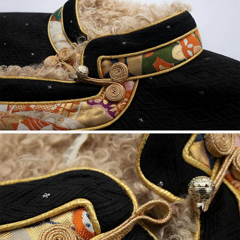 Buddha Stones Abbigliamento tibetano Lhasa Top foderato in pile Abbigliamento invernale da donna - Image 12