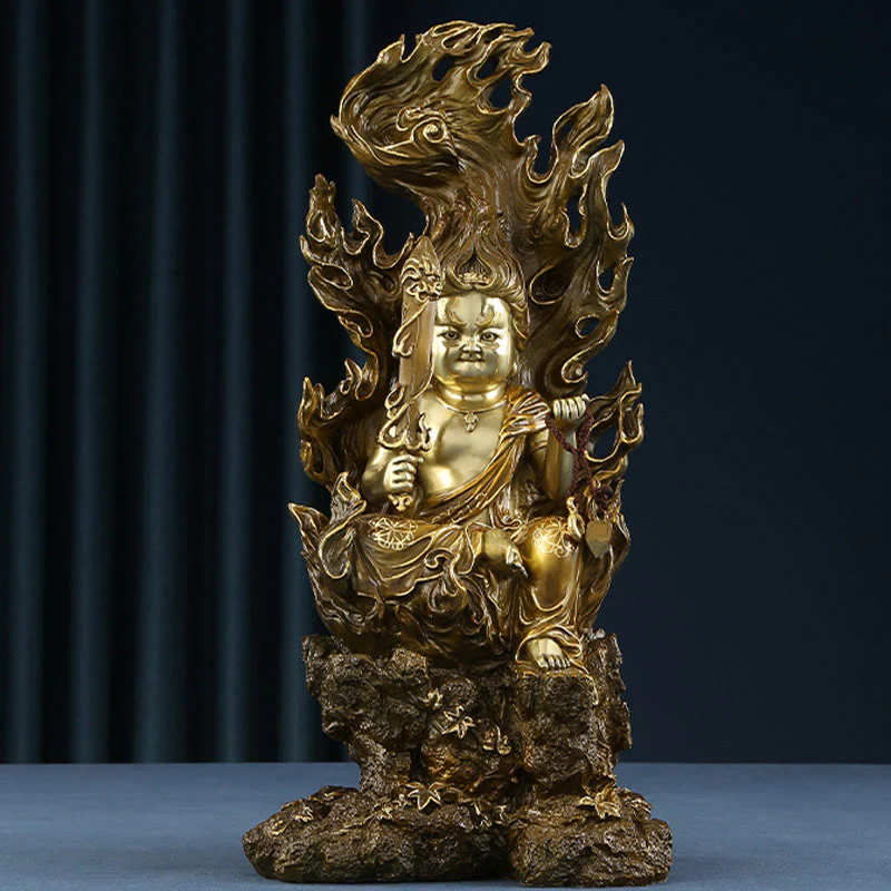 Buddha Stones Acalanatha Statua del Buddha Serenity Statua in rame Decorazione per la casa