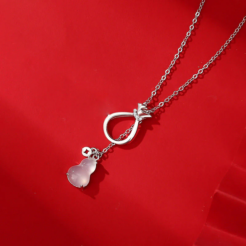 Buddha Stones Agata rossa Calcedonio Argento Sterling 925 Zucca Lucky Bag Collana con ciondolo di fiducia - Image 5