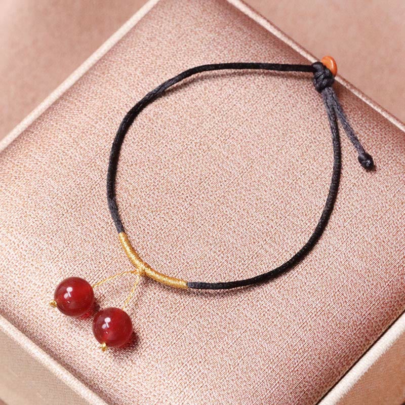 Buddha Stones Agata rossa naturale Calcedonio Autoaccettazione Fiducia String Bead Bracciale Collana Pendente - Image 13