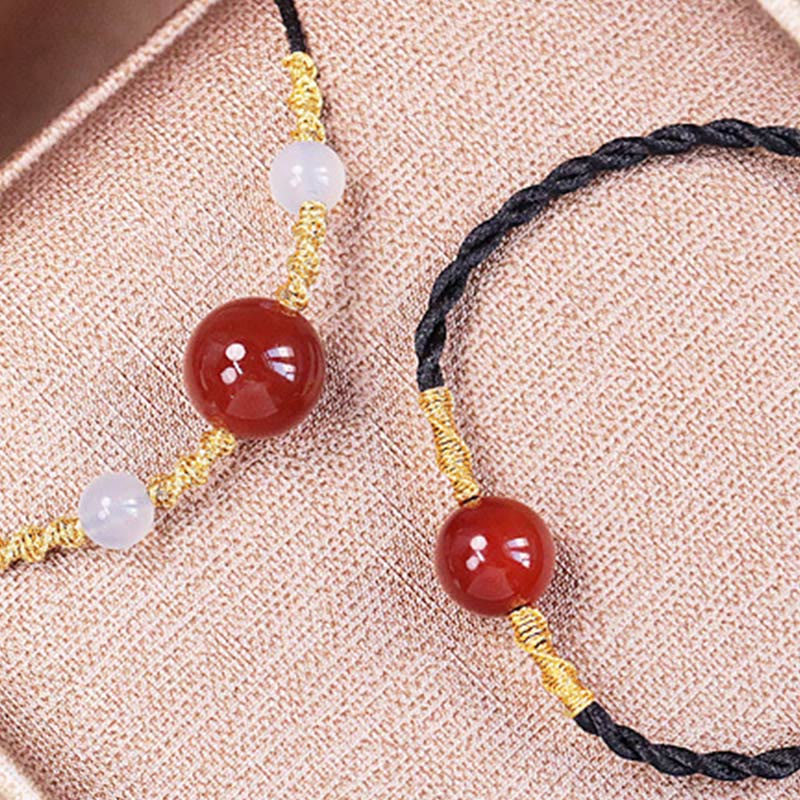 Buddha Stones Agata rossa naturale Calcedonio Autoaccettazione Fiducia String Bead Bracciale Collana Pendente - Image 2