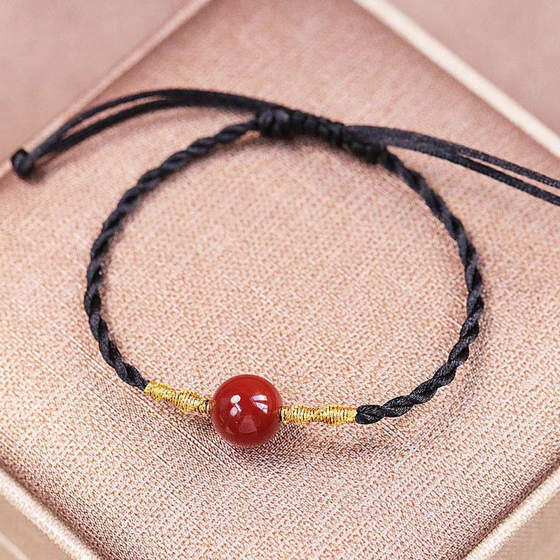 Buddha Stones Agata rossa naturale Calcedonio Autoaccettazione Fiducia String Bead Bracciale Collana Pendente - Image 4