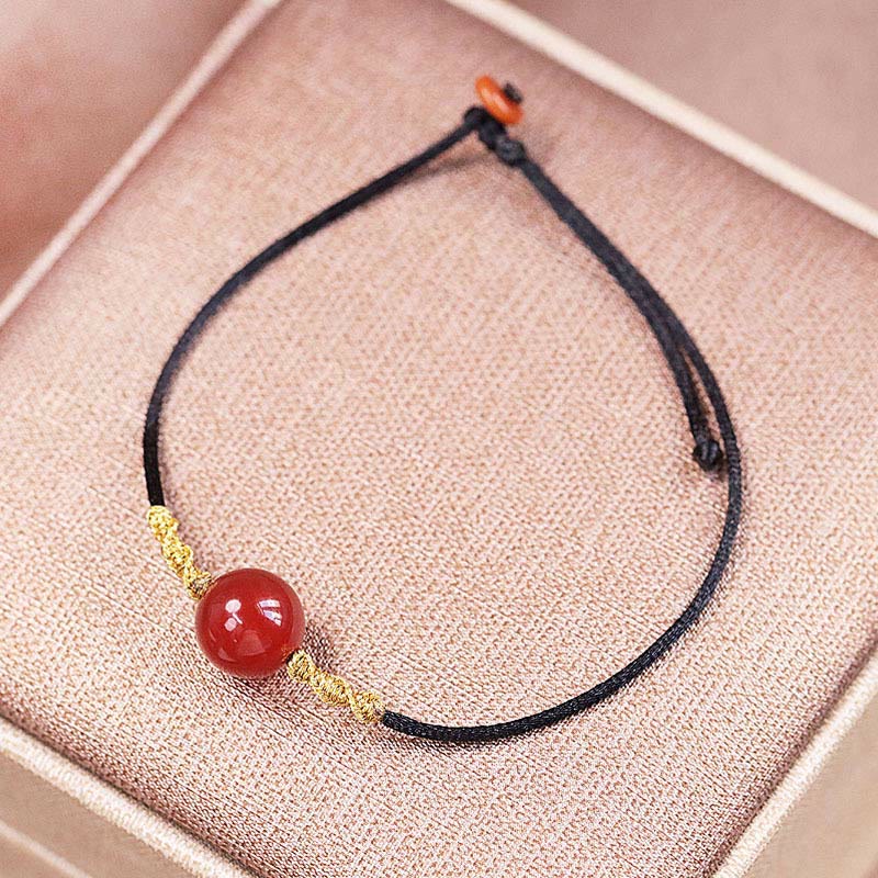 Buddha Stones Agata rossa naturale Calcedonio Autoaccettazione Fiducia String Bead Bracciale Collana Pendente - Image 6