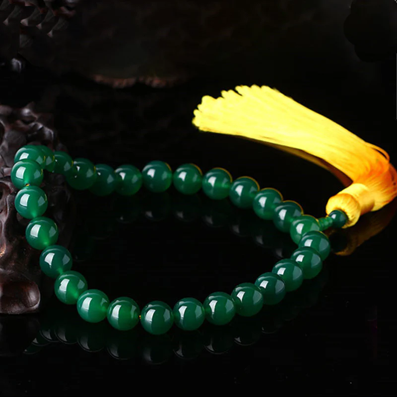 Buddha Stones Agata verde naturale Mala da polso Nappe di potenza Mala tascabile Decorazione per auto - Image 2