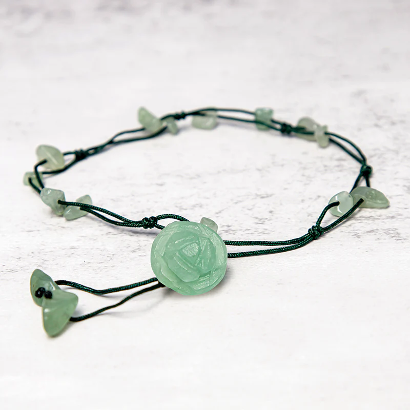 Buddha Stones Ametista Cristallo rosa Avventurina verde Rosa Pace interiore Cavigliera curativa - Image 19