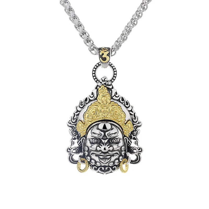 Buddha Stones Amuleto Dio della Ricchezza Giallo Rame Fortuna Collana Pendente - Image 7