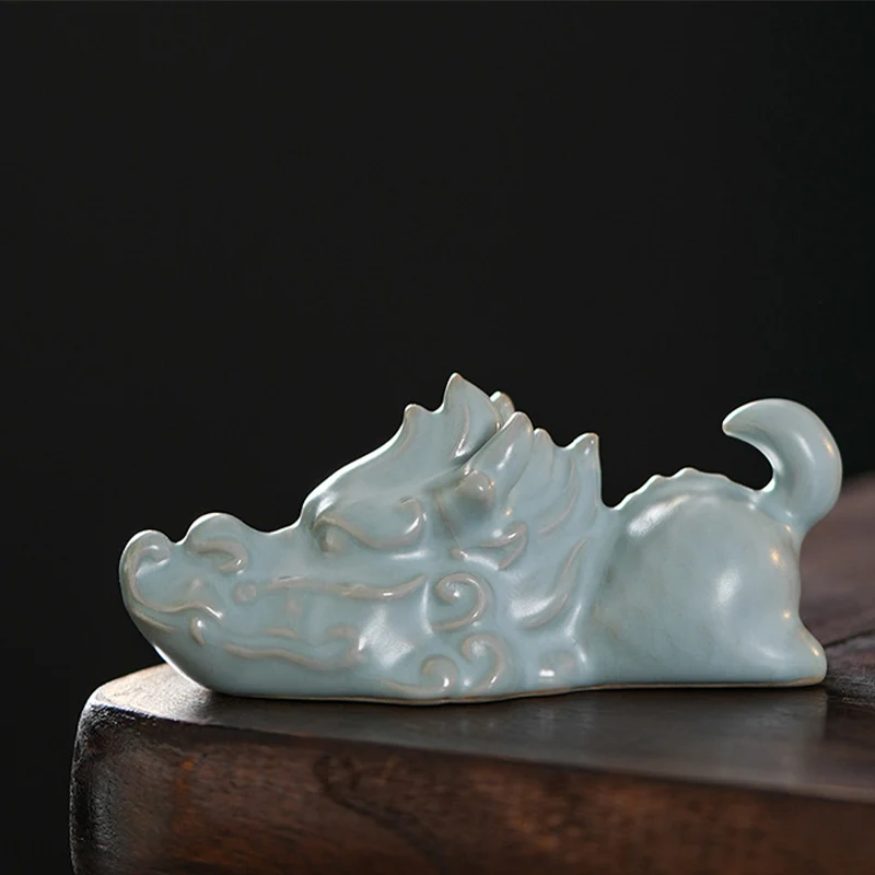 Buddha Stones Anno del Drago Fortuna Ceramica Tea Pet Casa Figurina Decorazione - Image 5
