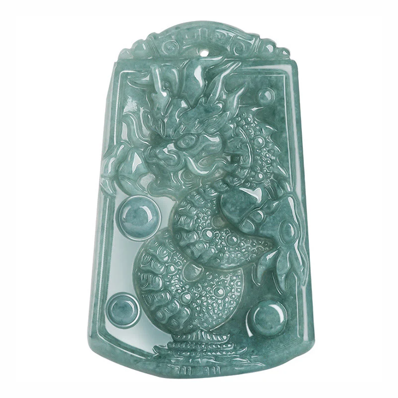 Buddha Stones Anno del Drago Zodiaco Cinese Drago Viaggia per il Mondo Giada Forza Collana Pendente - Image 7