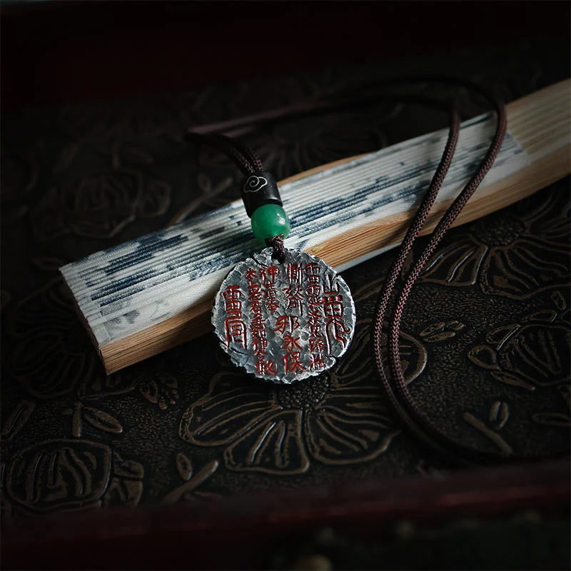Buddha Stones Argento Sterling 999 Oro 24k Bagua Tai Chi Yin Yang Design Fantasmi di montagna Spendere soldi Collana pendente Armonia - Image 5