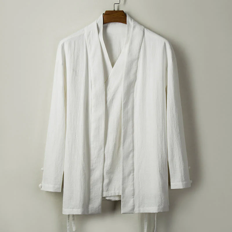 Buddha Stones Autunno Cinese Hanfu Cotone Lino Uomo Giacca Abbigliamento - Image 3