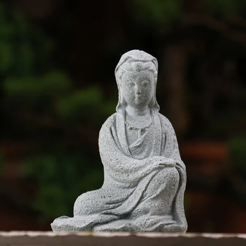 Buddha Stones Avalokitesvara Statua Benedizione Decorazione per la casa - Image 7