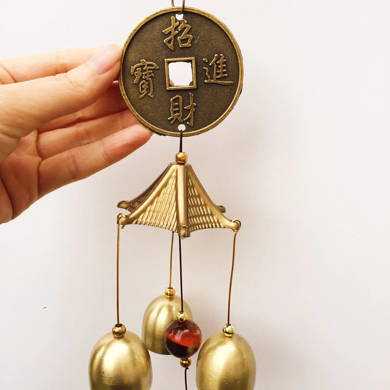 Buddha Stones Benedizione Lettera Elefante Bagua Moneta di Buon Auspicio Appeso al Muro Campanello Campana Decorazione per la Casa Fatta a Mano - Image 12