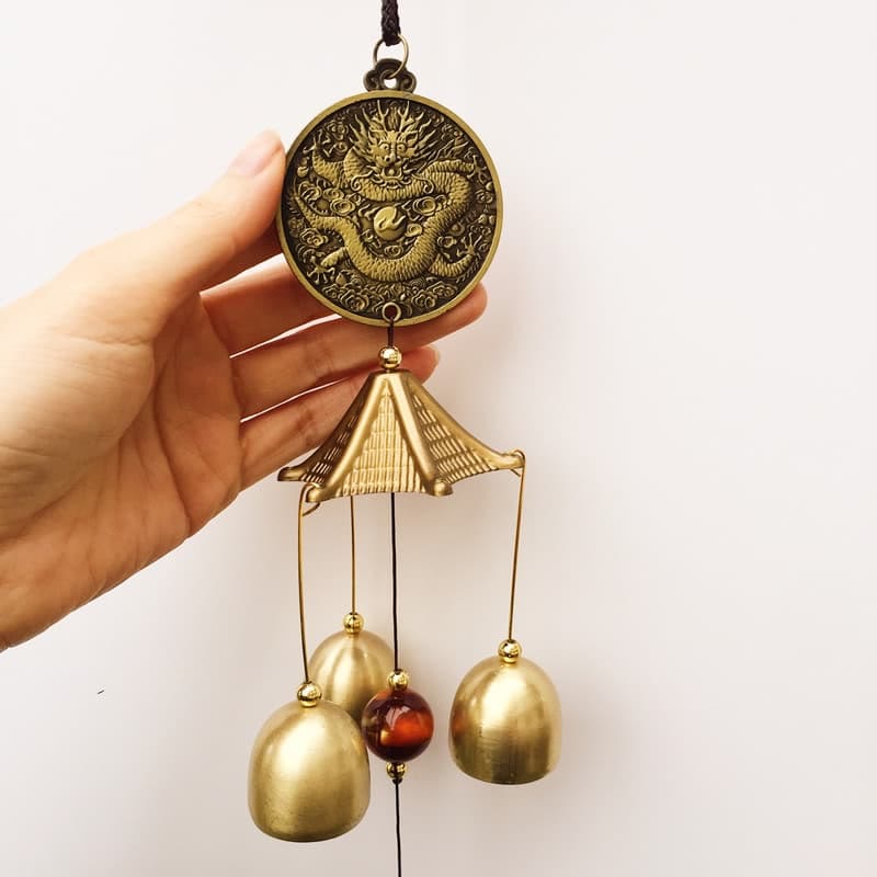 Buddha Stones Benedizione Lettera Elefante Bagua Moneta di Buon Auspicio Appeso al Muro Campanello Campana Decorazione per la Casa Fatta a Mano - Image 9