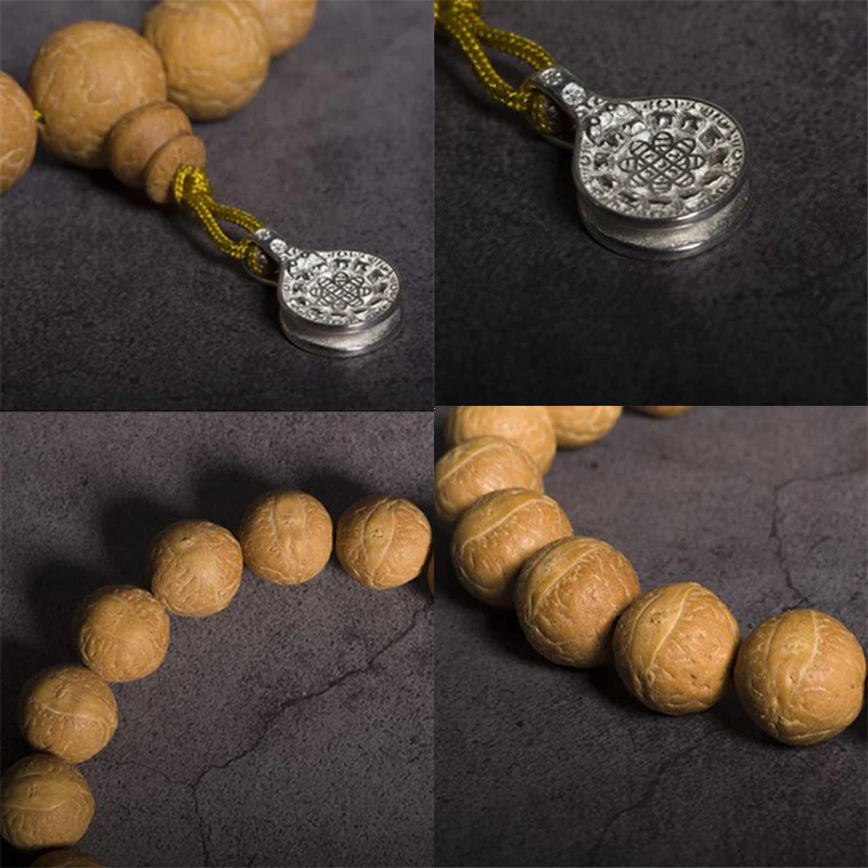 Buddha Stones Bodhi Seme Fortuna Auspicio Mala da polso Nappa Mala tascabile - Image 9