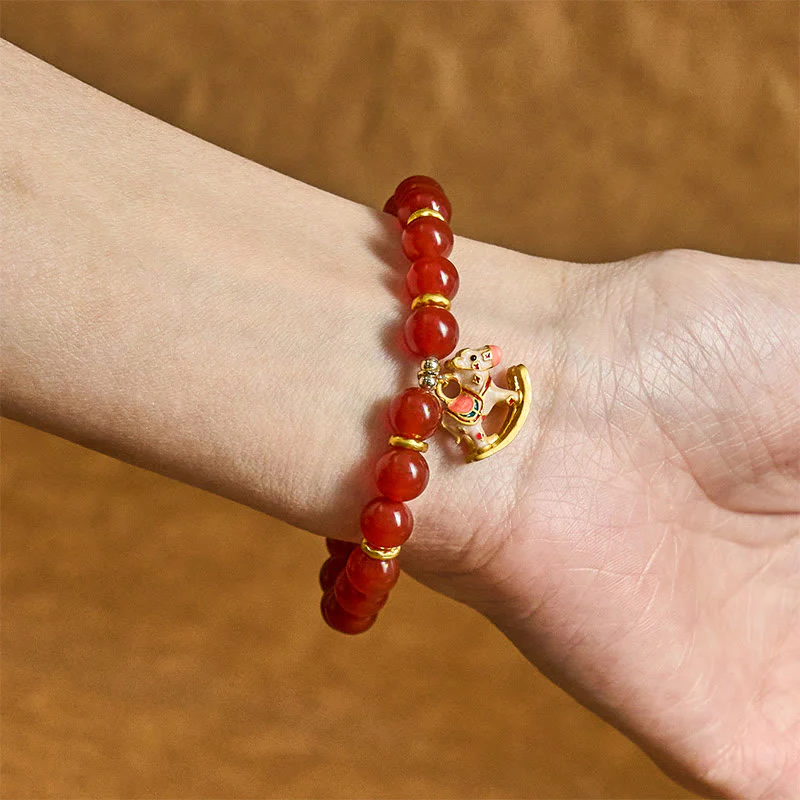 Buddha Stones Bracciale Calma e Fiducia in Agata Rossa Naturale Anno del Cavallo - Image 12