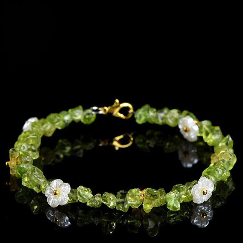 Buddha Stones Bracciale Serenity con Acquamarina Naturale, Peridoto, Quarzo Fragola e Vari Cristalli - Image 13