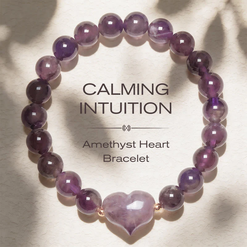 Buddha Stones Bracciale spirituale a forma di cuore con ametista naturale, avventurina verde, occhio di tigre e quarzo fragola.