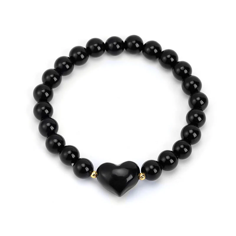 Buddha Stones Bracciale spirituale a forma di cuore con ametista naturale, avventurina verde, occhio di tigre e quarzo fragola. - Image 10