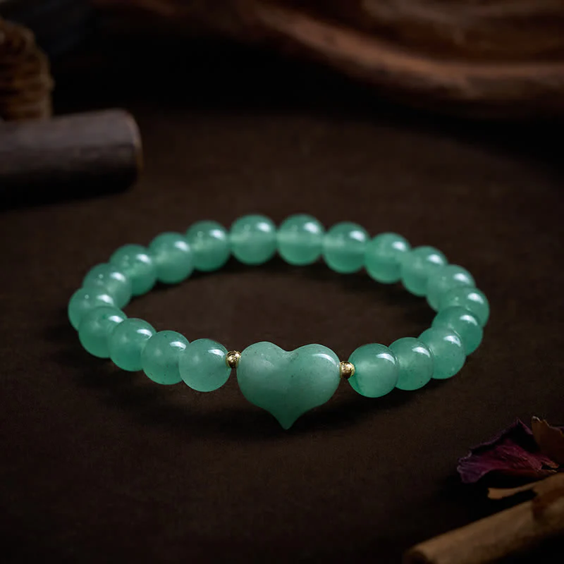 Buddha Stones Bracciale spirituale a forma di cuore con ametista naturale, avventurina verde, occhio di tigre e quarzo fragola. - Image 14