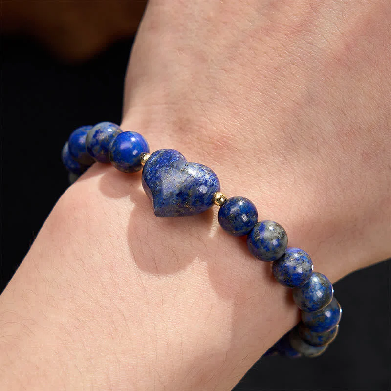 Buddha Stones Bracciale spirituale a forma di cuore con ametista naturale, avventurina verde, occhio di tigre e quarzo fragola. - Image 42