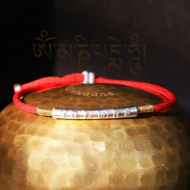 Buddha Stones Braccialetto buddista tibetano fatto a mano con corda rossa fortunata Mani Mantra - Image 10