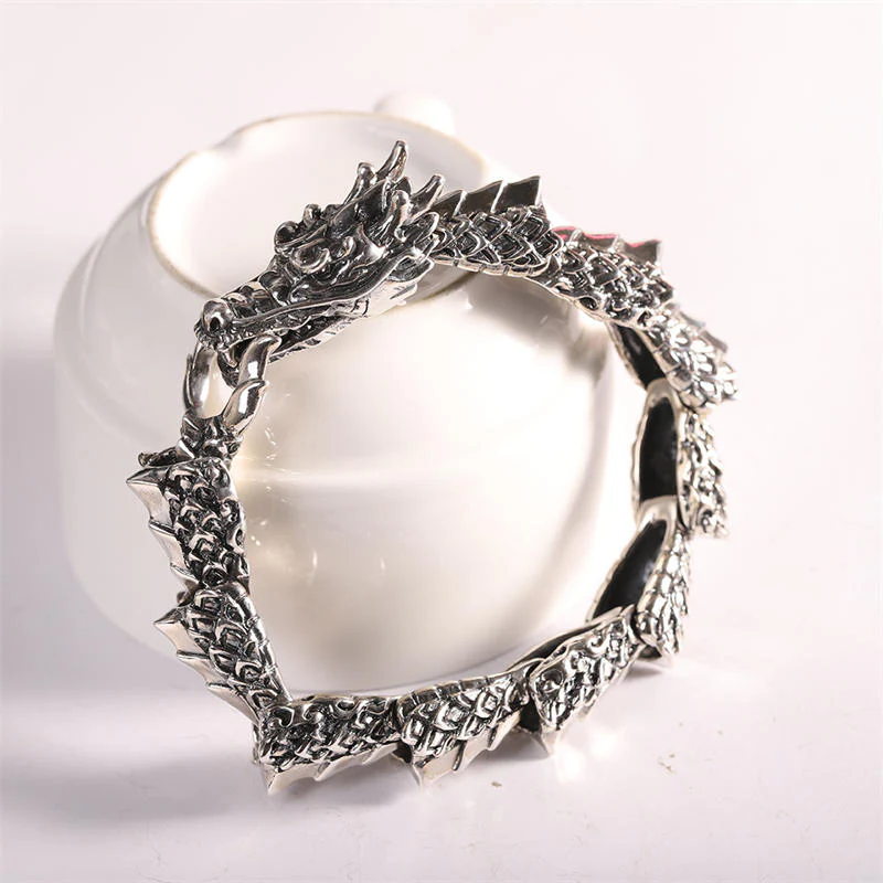 Buddha Stones Braccialetto in argento sterling 925 con drago, fortuna e successo - Image 5