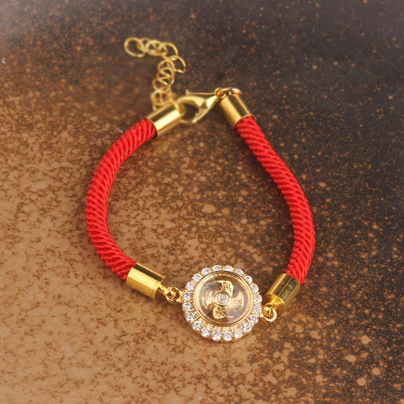 Buddha Stones Braccialetto intrecciato in rame rosso e ottone con mulinello girevole Feng Sheng Shui Qi Protection - Image 10