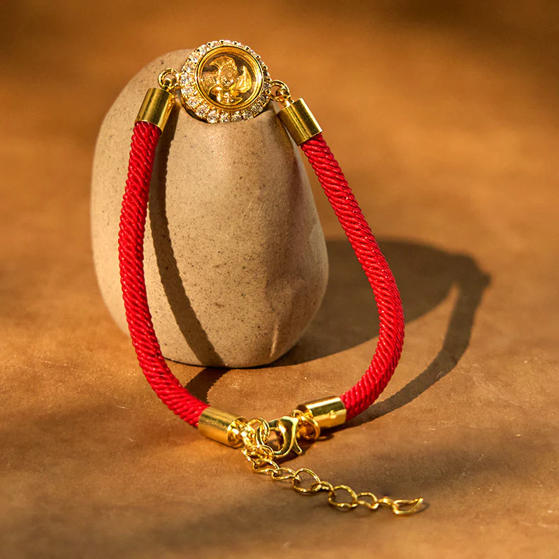 Buddha Stones Braccialetto intrecciato in rame rosso e ottone con mulinello girevole Feng Sheng Shui Qi Protection - Image 3
