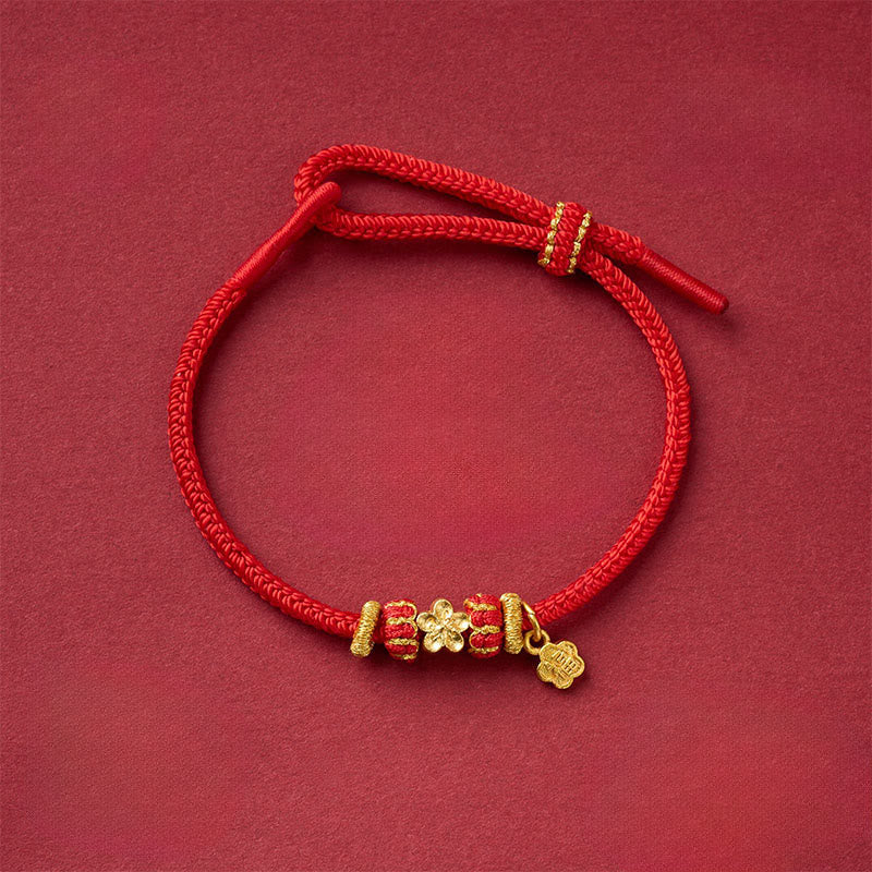 Buddha Stones Braccialetto portafortuna in filo di rame rosso con carattere Om Mani Padme Hum Fu - Image 13