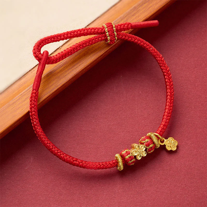 Buddha Stones Braccialetto portafortuna in filo di rame rosso con carattere Om Mani Padme Hum Fu - Image 14