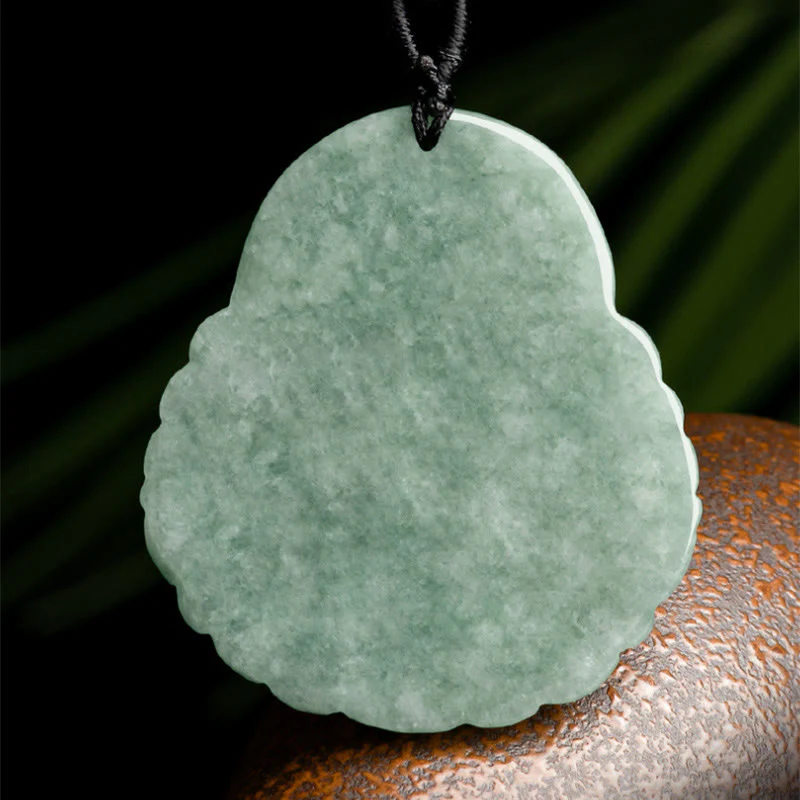 Buddha Stones Buddha che ride Collana con ciondolo in giada naturale con moneta di rame e abbondanza - Image 7