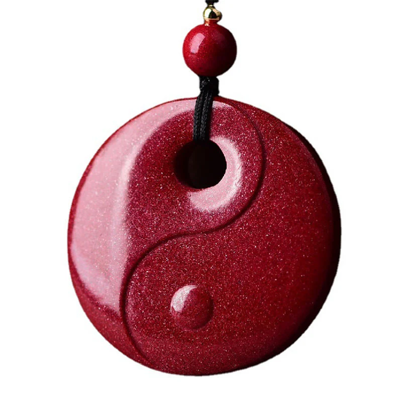 Buddha Stones Buddha che ride Yin Yang Zodiaco cinese Zucca Cinabro naturale Collana con ciondolo di benedizione - Image 14