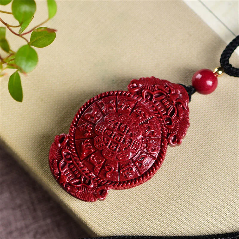 Buddha Stones Buddha che ride Yin Yang Zodiaco cinese Zucca Cinabro naturale Collana con ciondolo di benedizione - Image 17