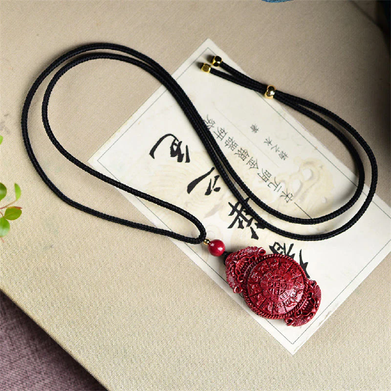 Buddha Stones Buddha che ride Yin Yang Zodiaco cinese Zucca Cinabro naturale Collana con ciondolo di benedizione - Image 18