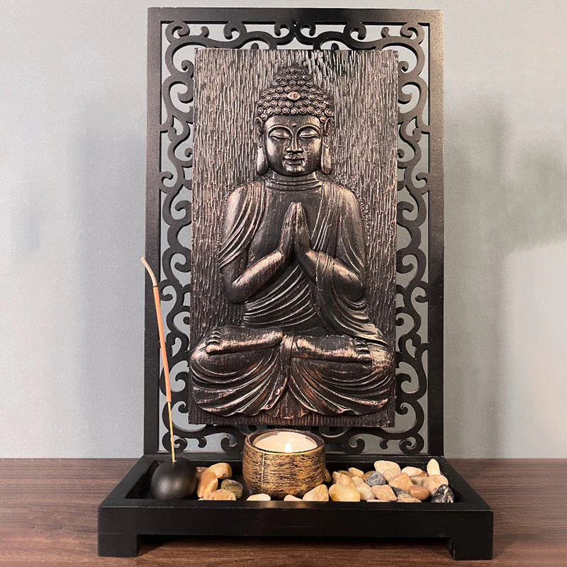 Buddha Stones Buddha Compassione Serenità Casa Resina Preghiera Altare Decorazione - Image 11