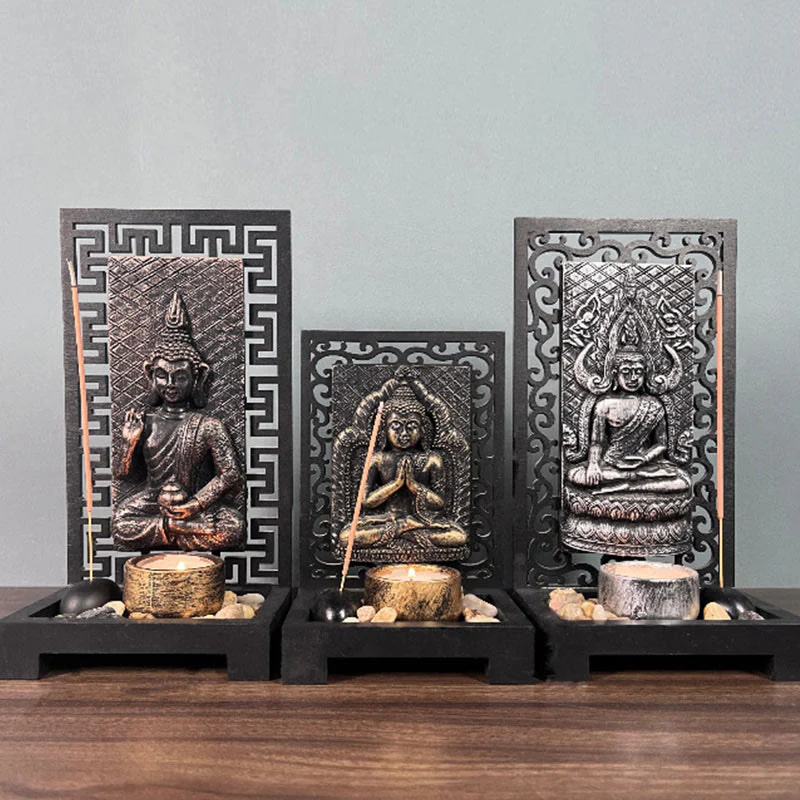 Buddha Stones Buddha Compassione Serenità Casa Resina Preghiera Altare Decorazione - Image 3