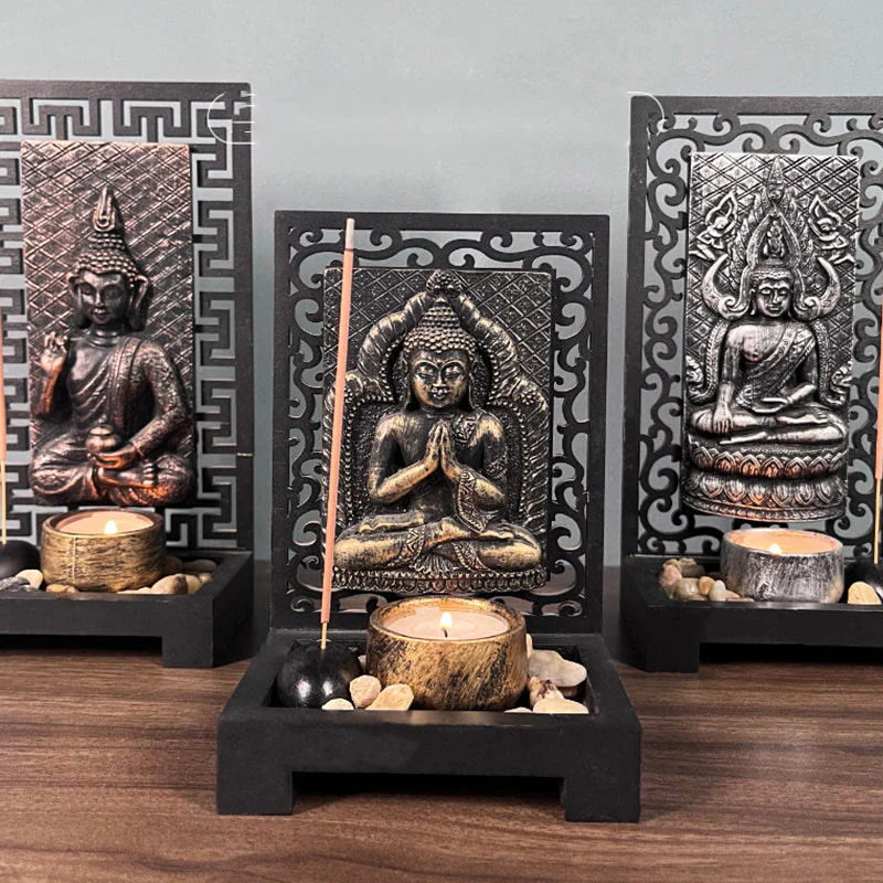 Buddha Stones Buddha Compassione Serenità Casa Resina Preghiera Altare Decorazione - Image 4