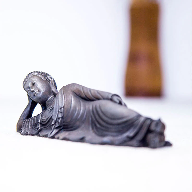 Buddha Stones Buddha Sdraiato Shakyamuni Ferro Polvere Ruggine Statua Resina Decorazione Casa - Image 19