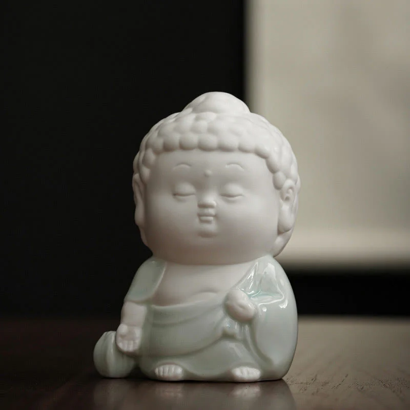 Buddha Stones Buddha seduto in piedi reclinato in ceramica bruciatore di incenso curativo decorazione da scrivania