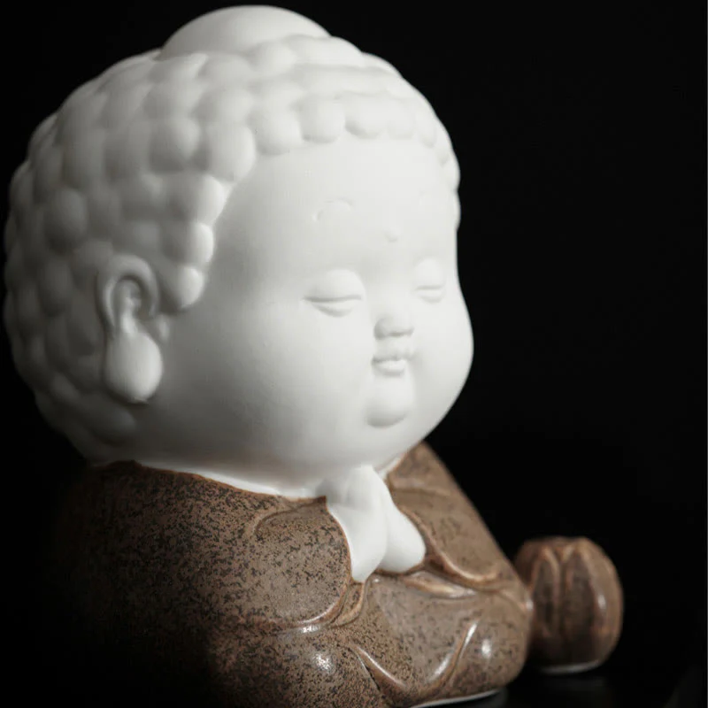 Buddha Stones Buddha seduto in piedi reclinato in ceramica bruciatore di incenso curativo decorazione da scrivania - Image 13