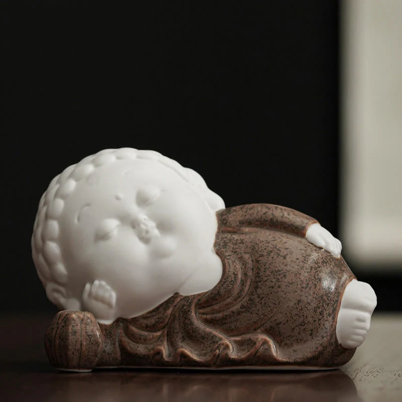 Buddha Stones Buddha seduto in piedi reclinato in ceramica bruciatore di incenso curativo decorazione da scrivania - Image 15