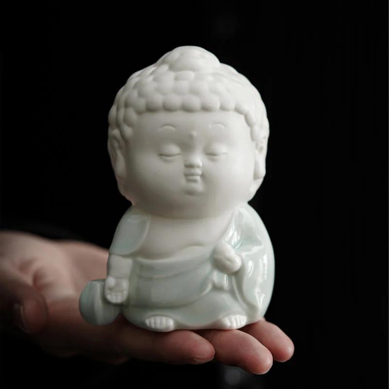 Buddha Stones Buddha seduto in piedi reclinato in ceramica bruciatore di incenso curativo decorazione da scrivania - Image 2