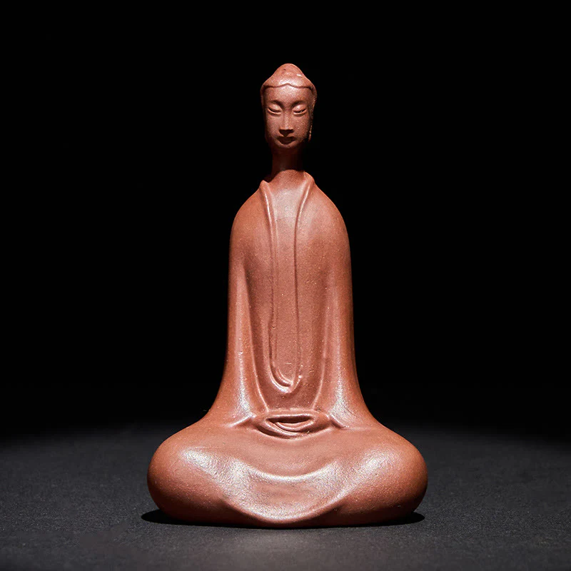 Buddha Stones Buddha senza forma Argilla viola Serenità Decorazione per la scrivania di casa 5,7*9,6 cm