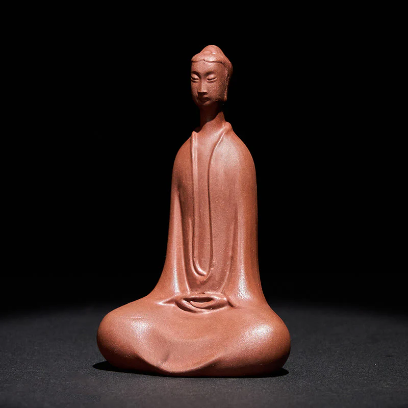 Buddha Stones Buddha senza forma Argilla viola Serenità Decorazione per la scrivania di casa 5,7*9,6 cm - Image 4