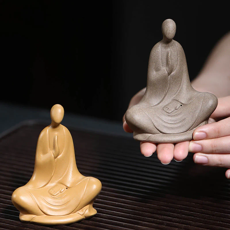 Buddha Stones Buddha senza forma Statua in ceramica in preghiera Decorazione per la casa Zen 5*2,5*5,3 cm - Image 11