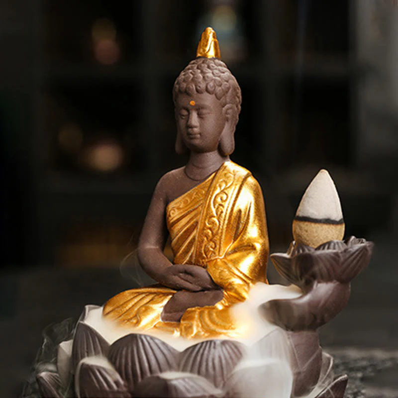 Buddha Stones Buddha Serenity Decorazione per la casa Bruciatore di incenso - Image 3