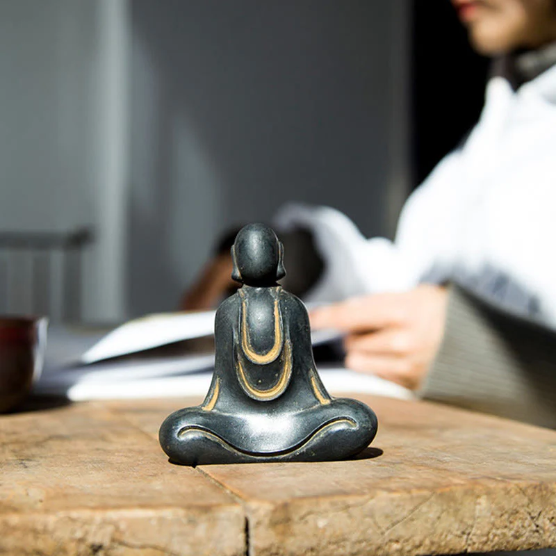 Buddha Stones Buddha tibetano polvere di ferro ruggine statua in resina fusa decorazione da scrivania - Image 19
